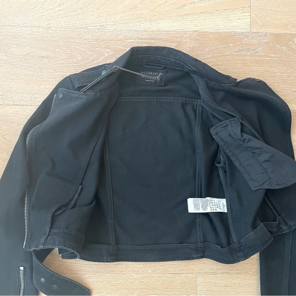 All Saints Balfern Cropped Denim Jacket - Picture 8 of 11